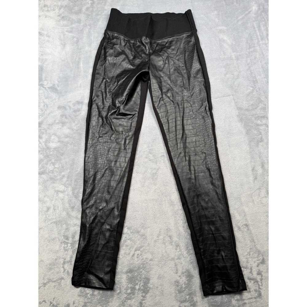 Material Girl Leggings Womens XS Black Crocodile Skin Biker Chic Edgy Streetwear